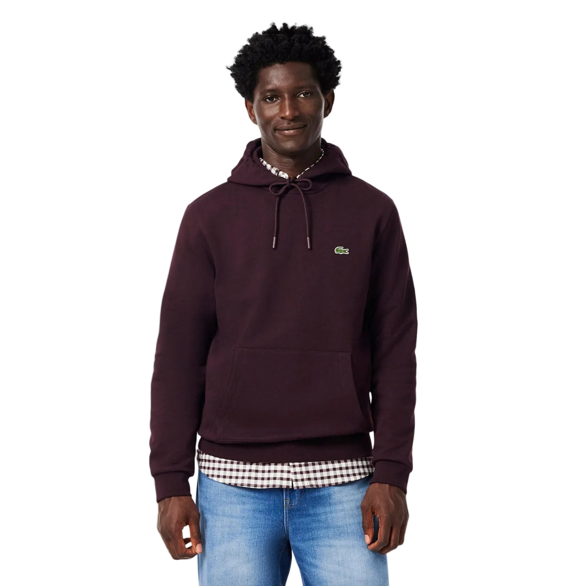 Sweatshirt à capuche molleton de coton - Marron Bourgogne