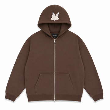 Saint Heavyweight Brushed Zip-Up Warm Cocoa