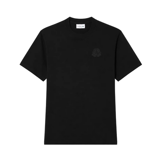 T-shirt jersey épais blason brodé - Noir