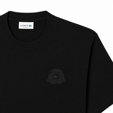 Embroidered Shield Accent Heavy Jersey T-shirt - Black