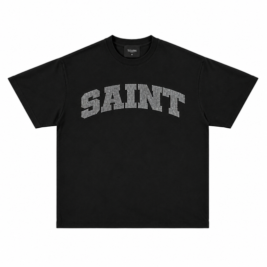 Saint Heavyweight Tee Black/SAINT CRYSTAL