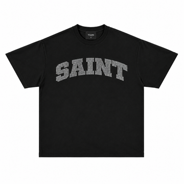 T-shirt Saint Heavyweight Noir/CRYSTAL