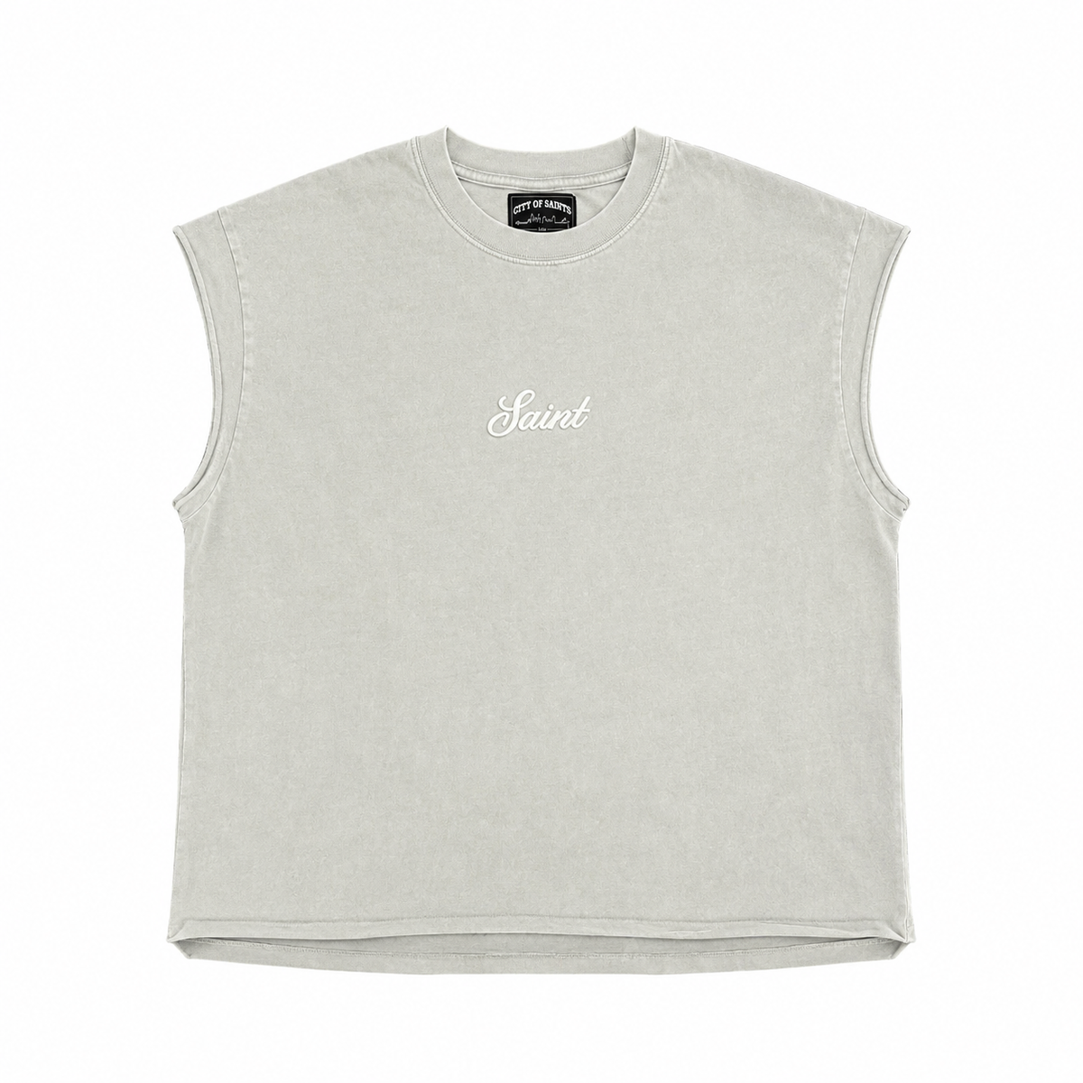 Saint Heavyweight Muscle Tee - Washed light gray