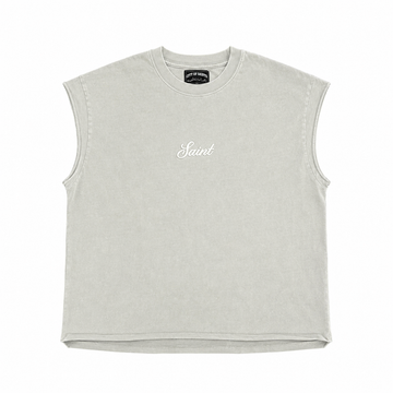 Saint Heavyweight Muscle Tee - Washed light gray