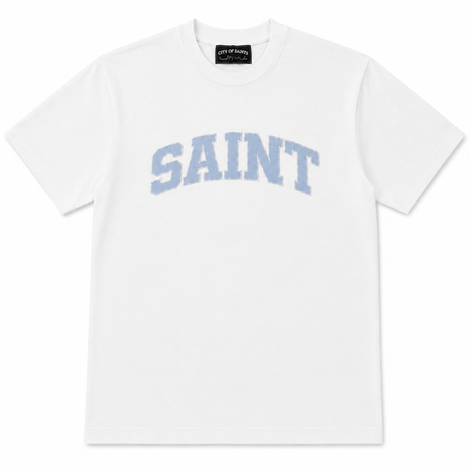 Saint Heavyweight Tee White/BLU