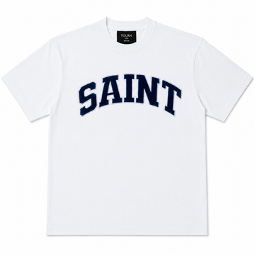 T-shirt Saint Heavyweight - Blanc/Bleu marin