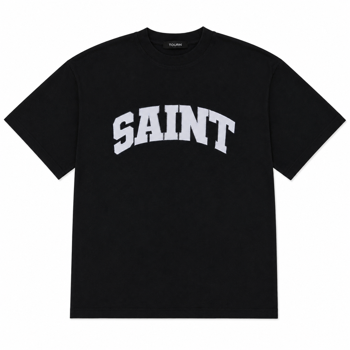 Saint Heavyweight Tee Black/WHT Patch