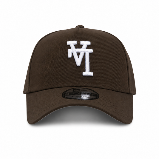 Los Angeles Dodgers 'Upside Down LA Logo' 9FORTY A-Frame Snapback - Brown