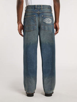 Jean droit extra-ample Hilham - Bleu Kaki