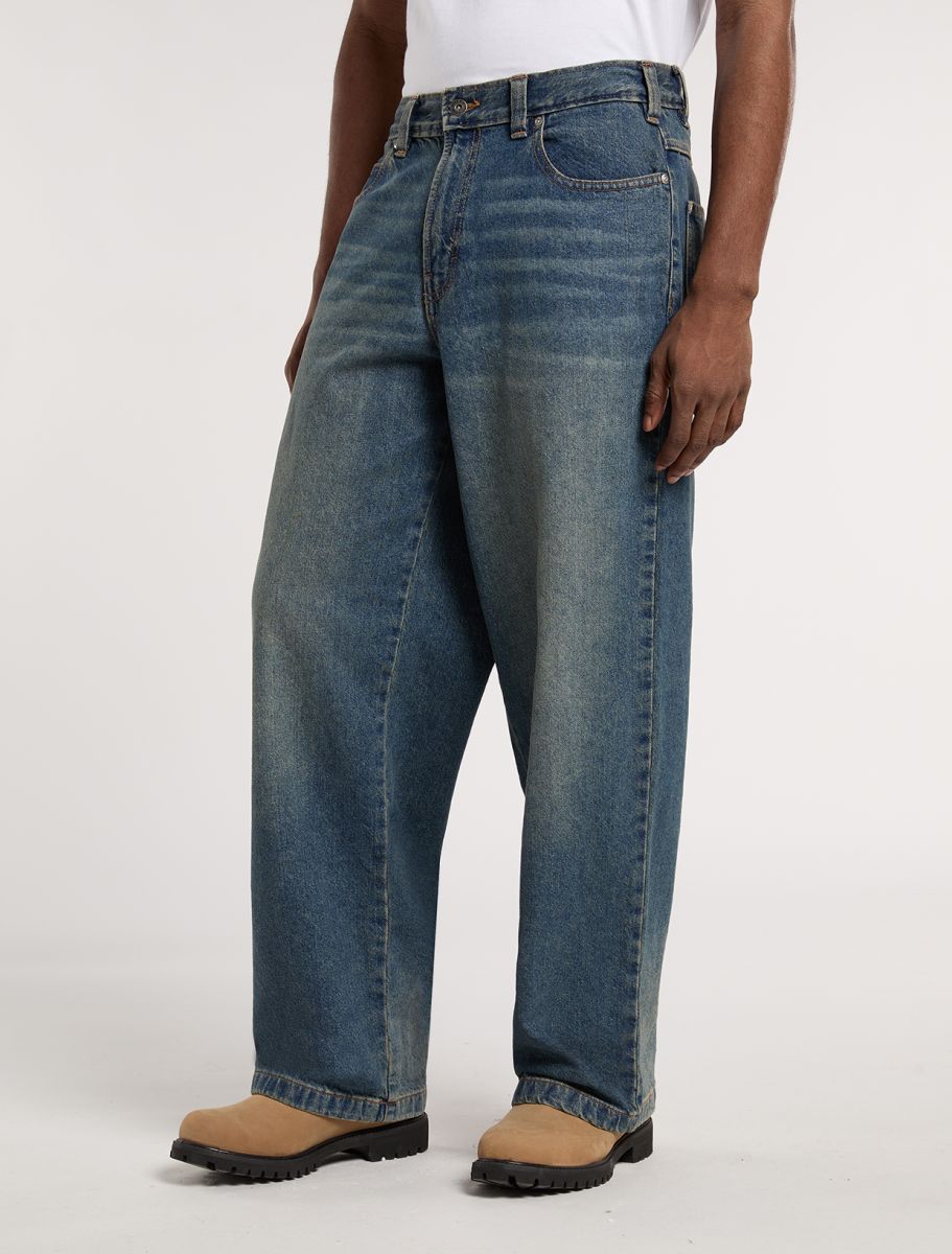 Jean droit extra-ample Hilham - Bleu Kaki