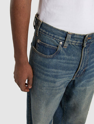Jean droit extra-ample Hilham - Bleu Kaki