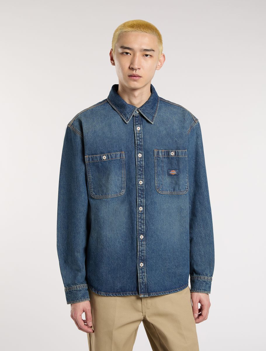 Chemise en jean à manches longues Mechanic - Bleu Kaki