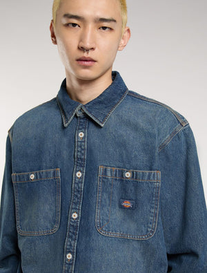 Chemise en jean à manches longues Mechanic - Bleu Kaki