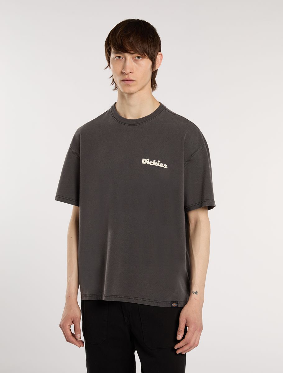 T-shirt teint en pièce mi-lourd Slayden - Noir
