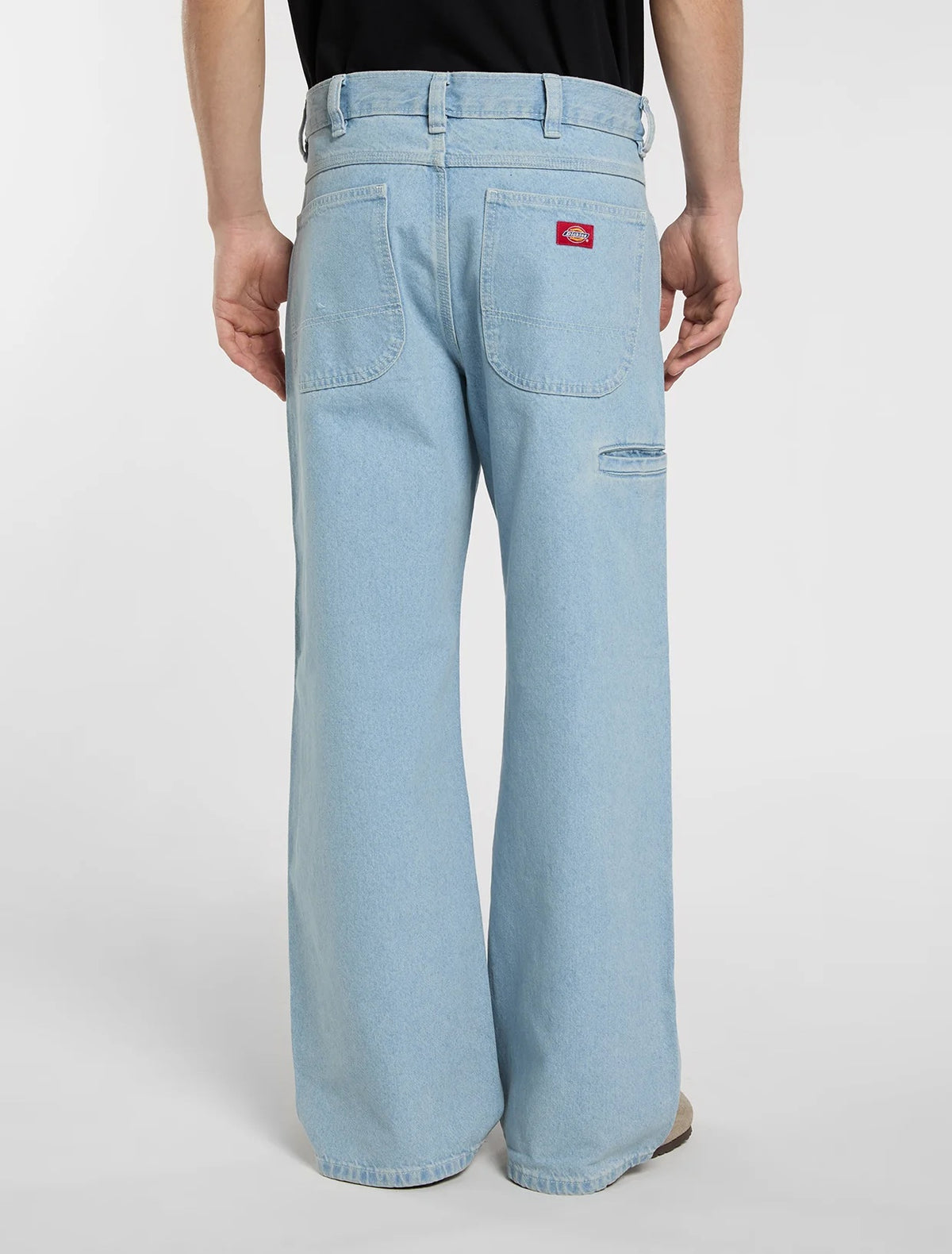 Double knee loose straight jeans - Grey wash tinted