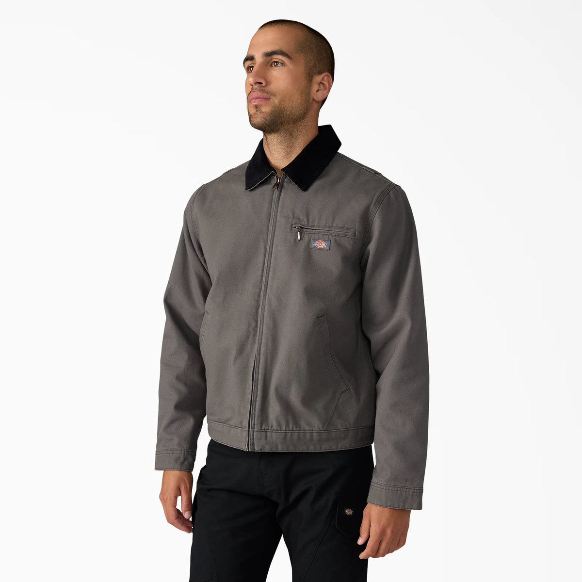 Blanket Lined Duck Canvas Jacket - Grey