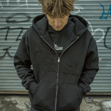 "OUTGROW" ZIP HOODIE - Noir