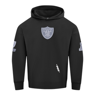 NFL RAIDERS DROP SHOULDER HOODIE - Black