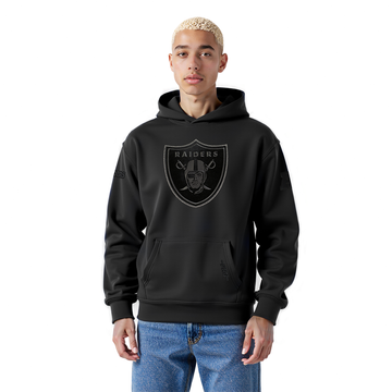 RAIDERS BLACKOUT M DROP SHOUL DER FLC PO HOODIE
