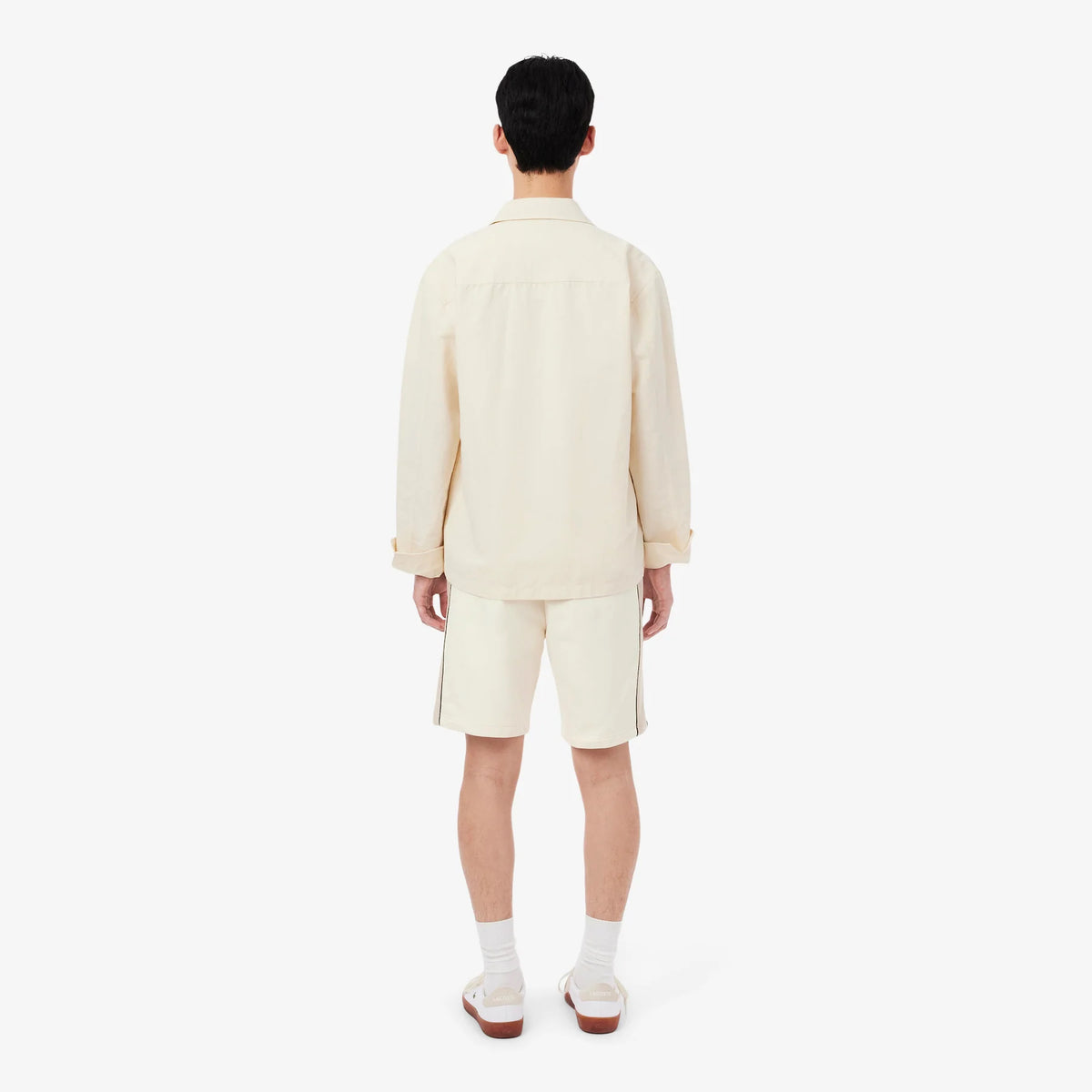 Colorblock Fleece Shorts -  Ivory/Cream Beige