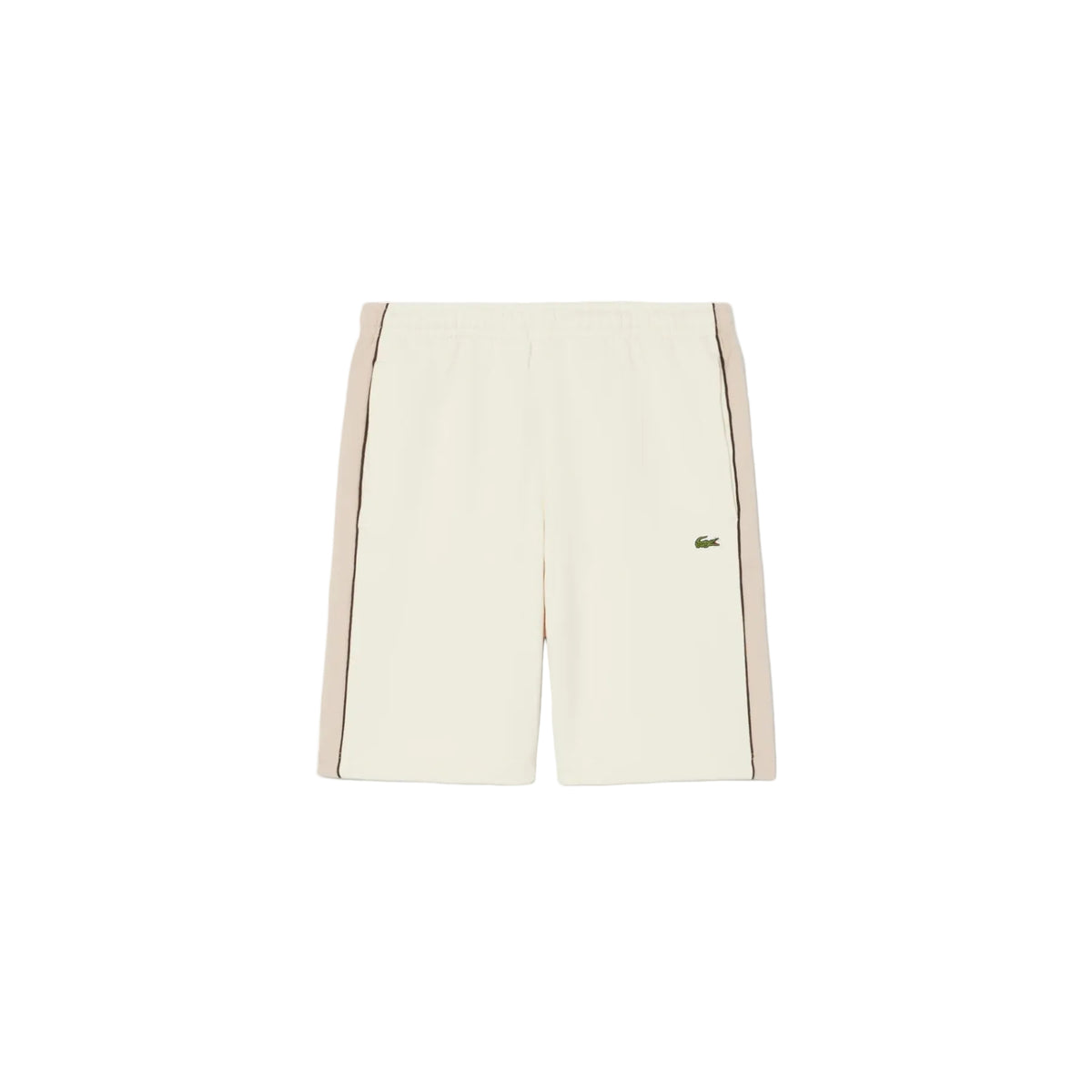 Colorblock Fleece Shorts -  Ivory/Cream Beige