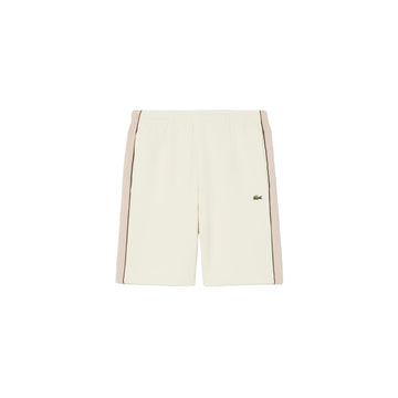 Colorblock Fleece Shorts -  Ivory/Cream Beige