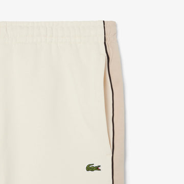 Colorblock Fleece Shorts -  Ivory/Cream Beige