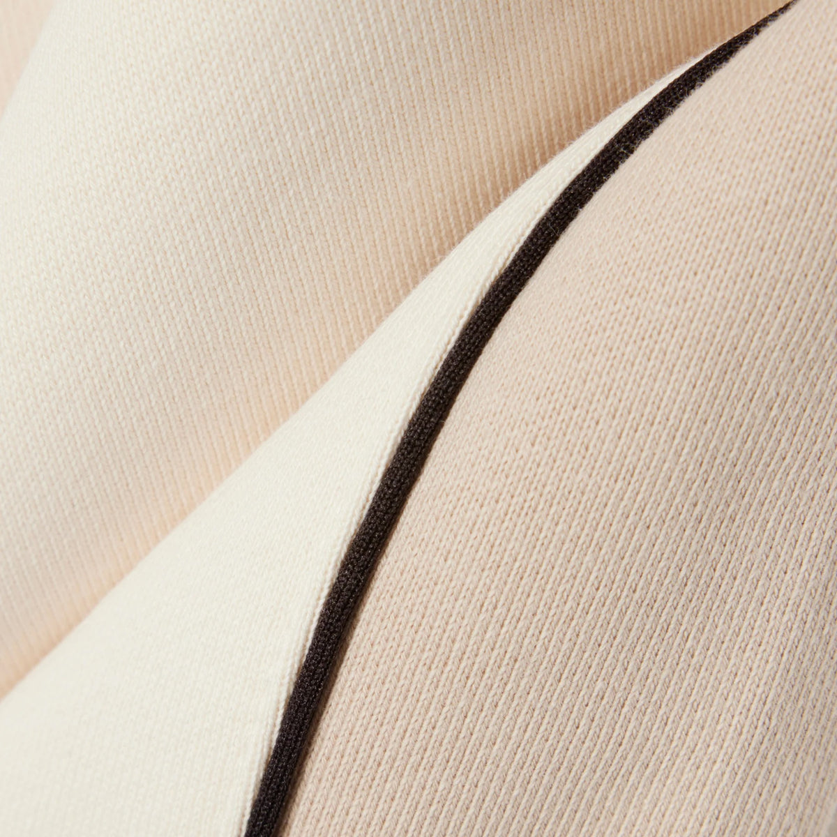 Colorblock Fleece Shorts -  Ivory/Cream Beige
