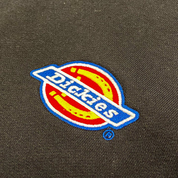 Fleece Embroidered Chest Logo Crewneck - Black