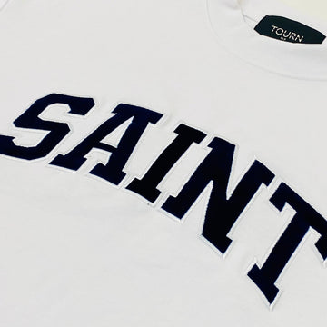 Saint Heavyweight Navy Patch White Tee