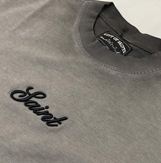 Saint signature Tee - Washed gray