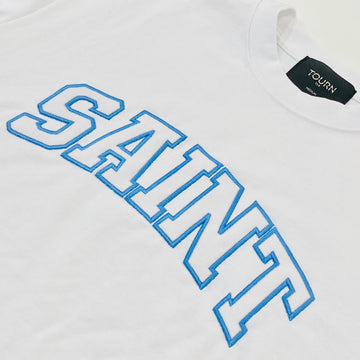 Saint Heavyweight Tee White/BLU OUTLINE