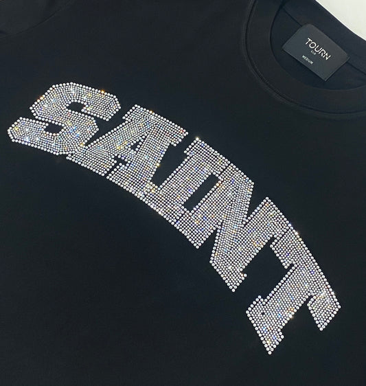 Saint Heavyweight Tee Black/SAINT CRYSTAL