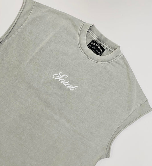 Saint Heavyweight Muscle Tee - Washed light gray