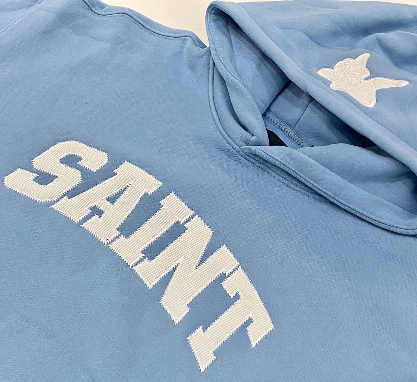Hoodie- Saint Logo - Ski Blue/WHT