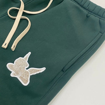 PANTALON DE JOGGING DÉCONTRACTÉ  SAINT LOGO - vert forêt / crème