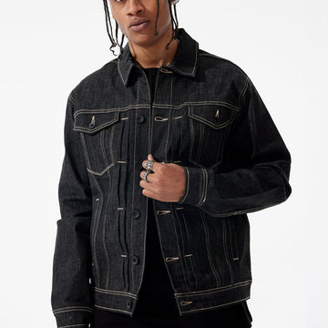 Crenshaw Denim Trucker Jacket (Raw Black)