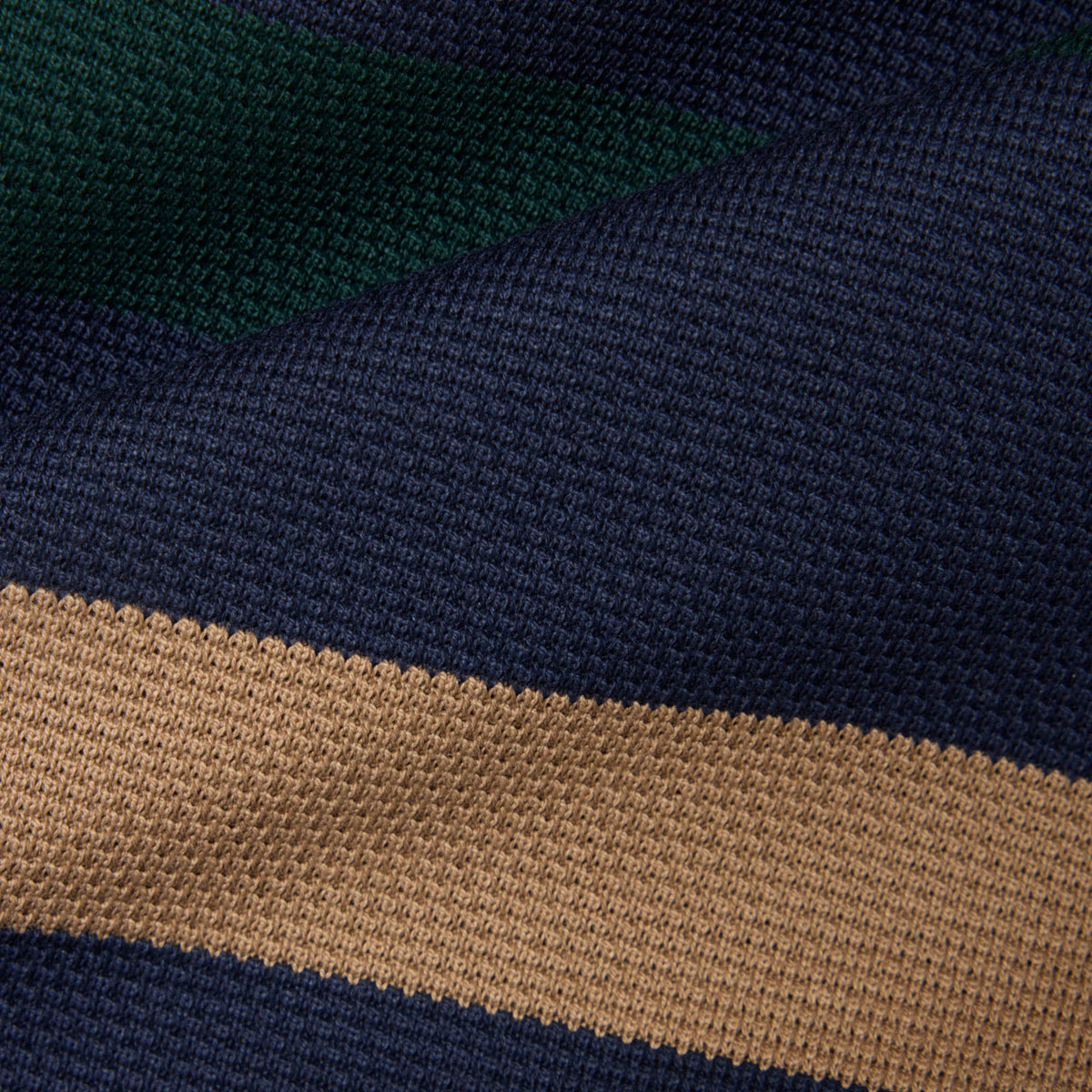 Relaxed Fit Striped Piqué Rugby Polo Shirt - Navy blue