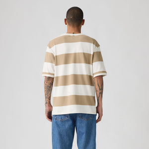 Half-sleeve Pique T-shirt - Rigby Stripe - White