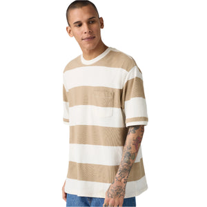 Half-sleeve Pique T-shirt - Rigby Stripe - White