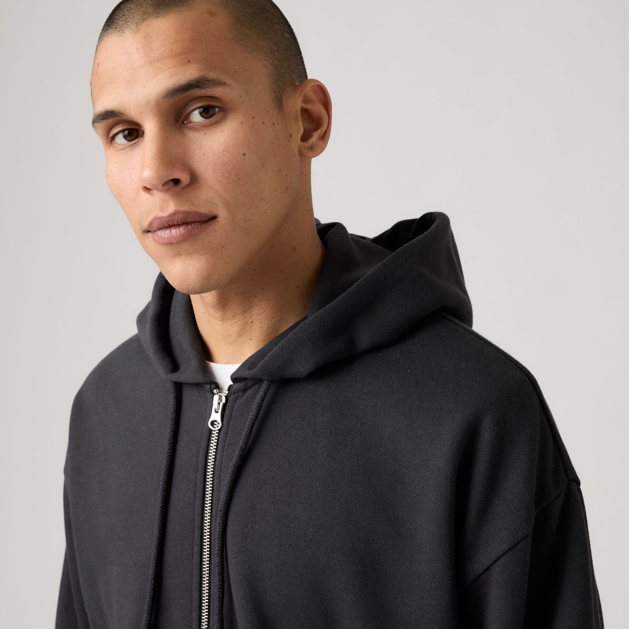 boxy full zip dark phantom