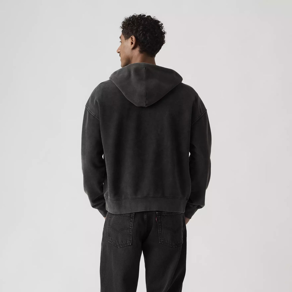 hayes boxy full zip - Grunge Wash Jet Black 