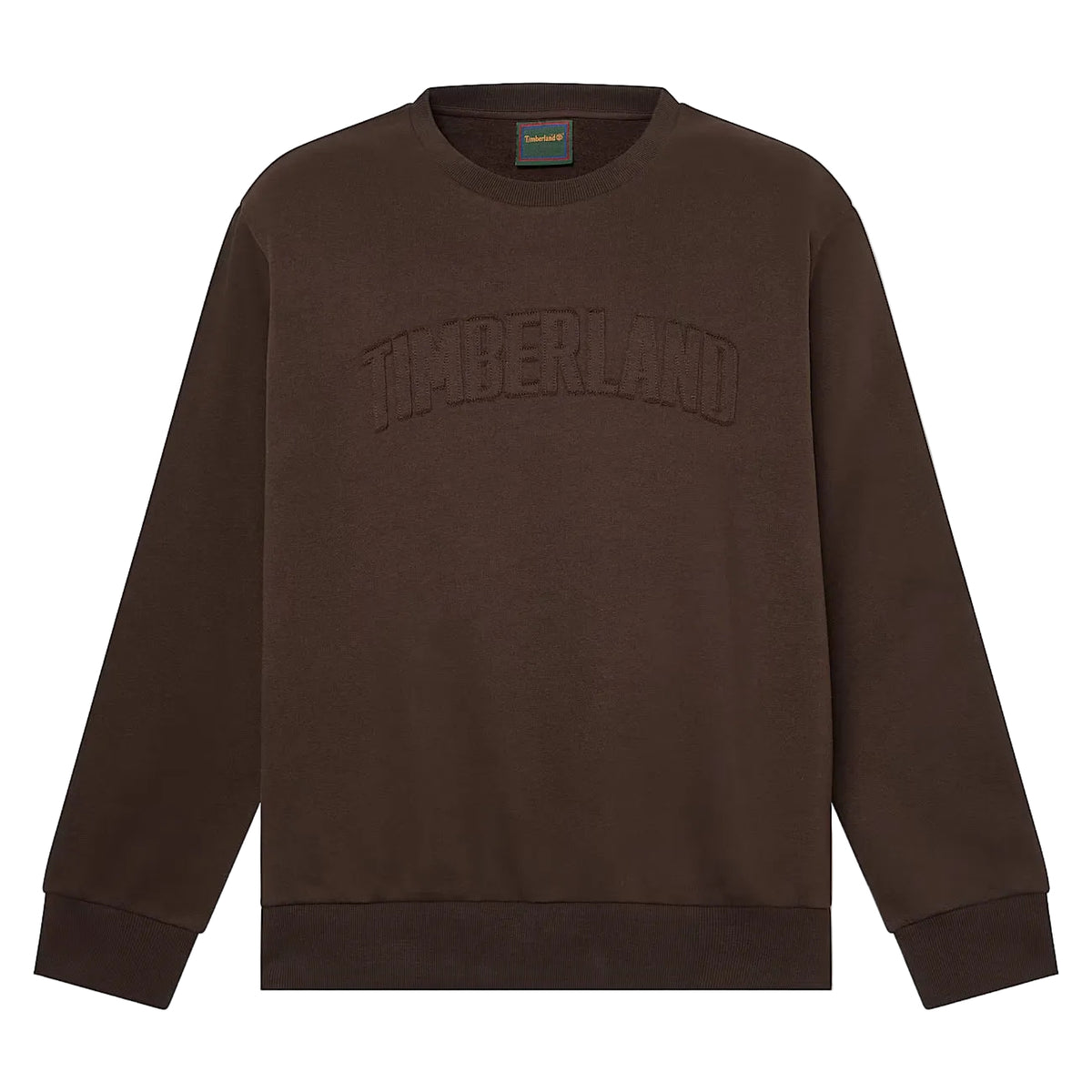 Chandail molletonné à encolure ronde Wareham avec écusson logo - Brun foncé