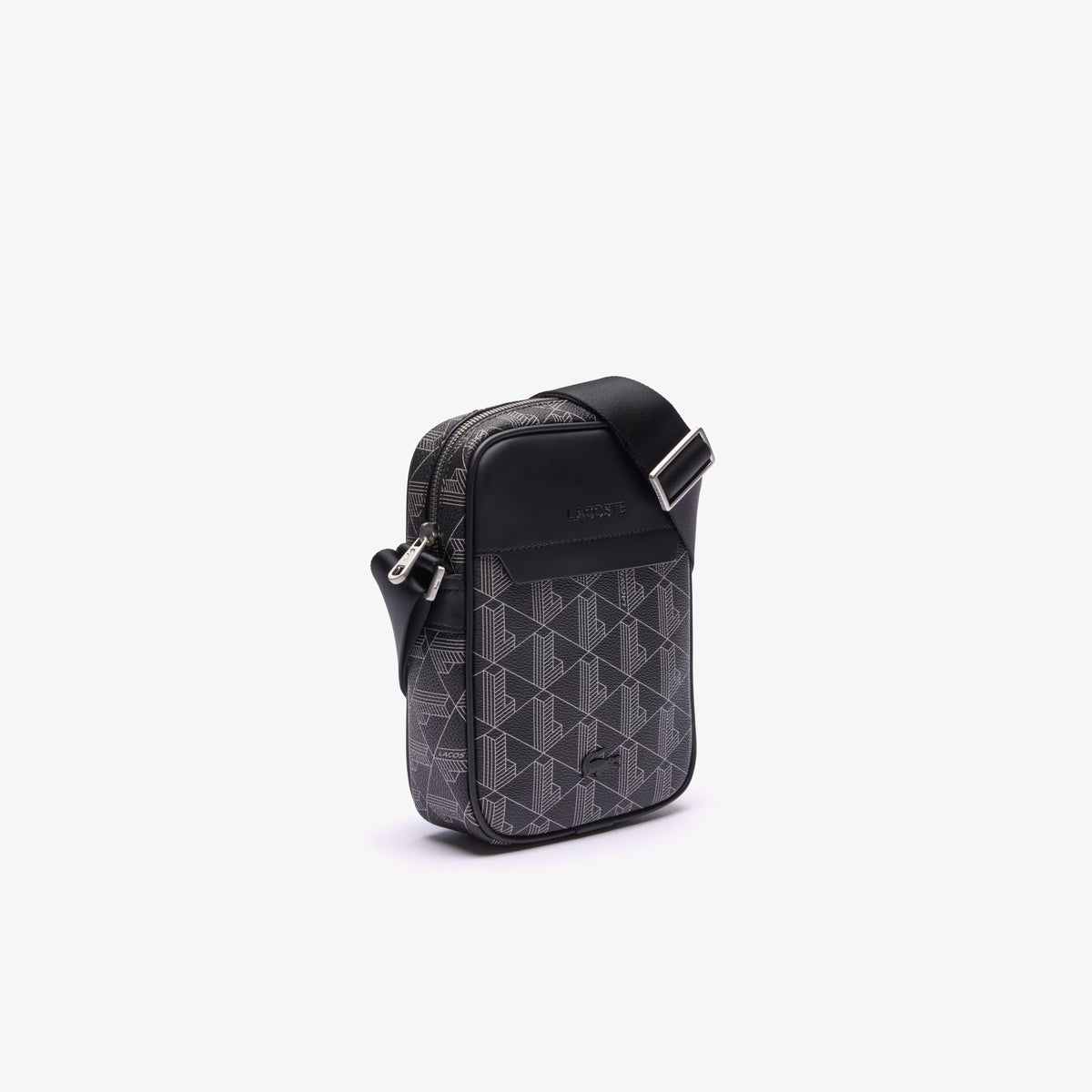 Sacoche verticale The Blend avec monogramme noir gris