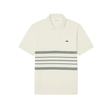 Polo classic fit rayé fabriqué en France - Crème