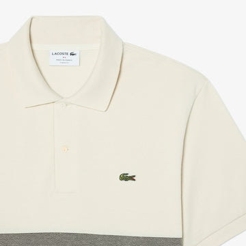 Polo classic fit rayé fabriqué en France - Crème