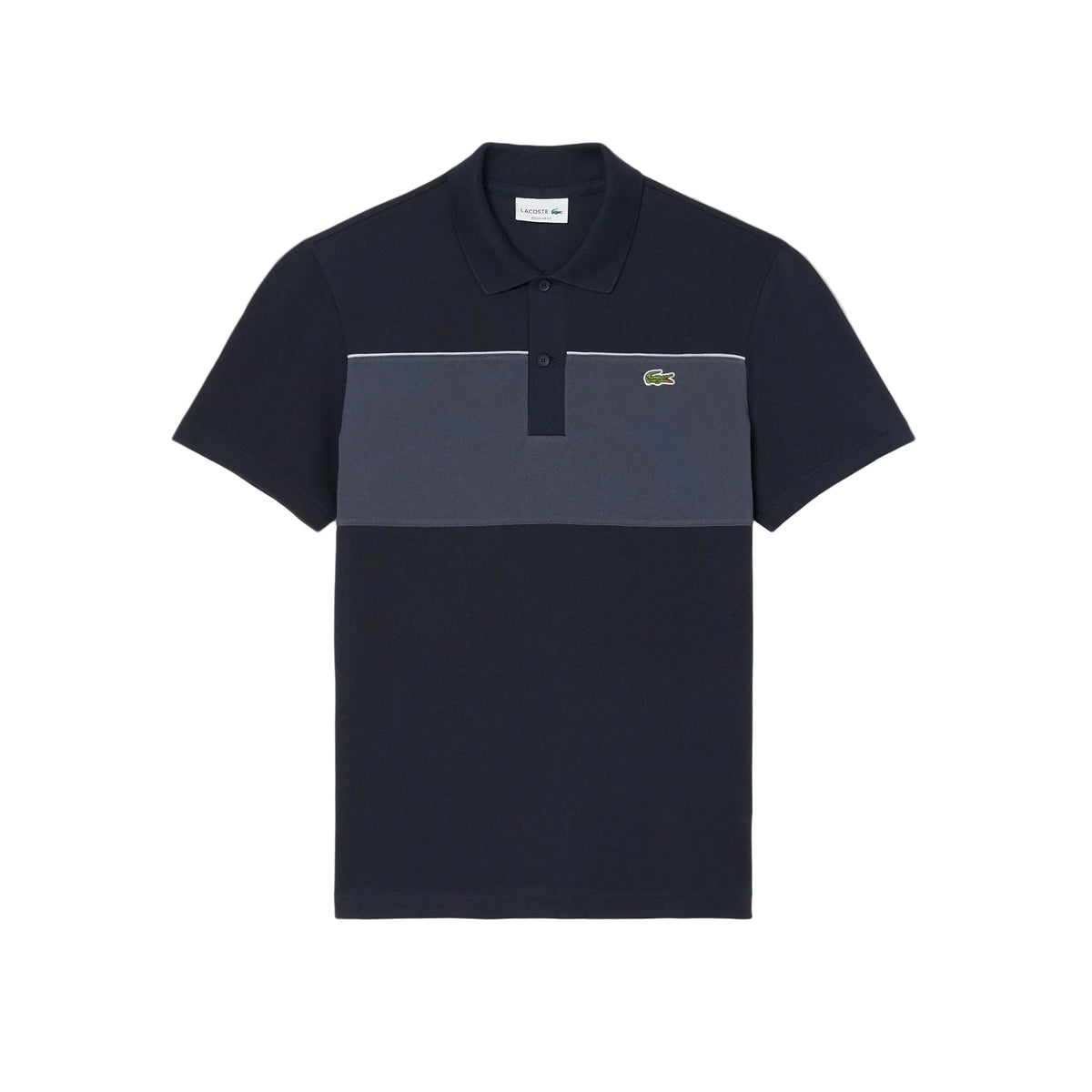 Regular Fit Colour-Block Piqué Polo Shirt - Black / Charcoal