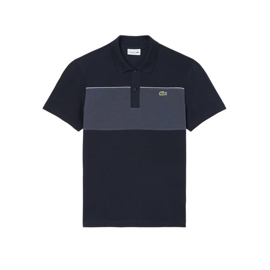 Polo regular fit color-block en Piqué - Noir / Gris Fonce
