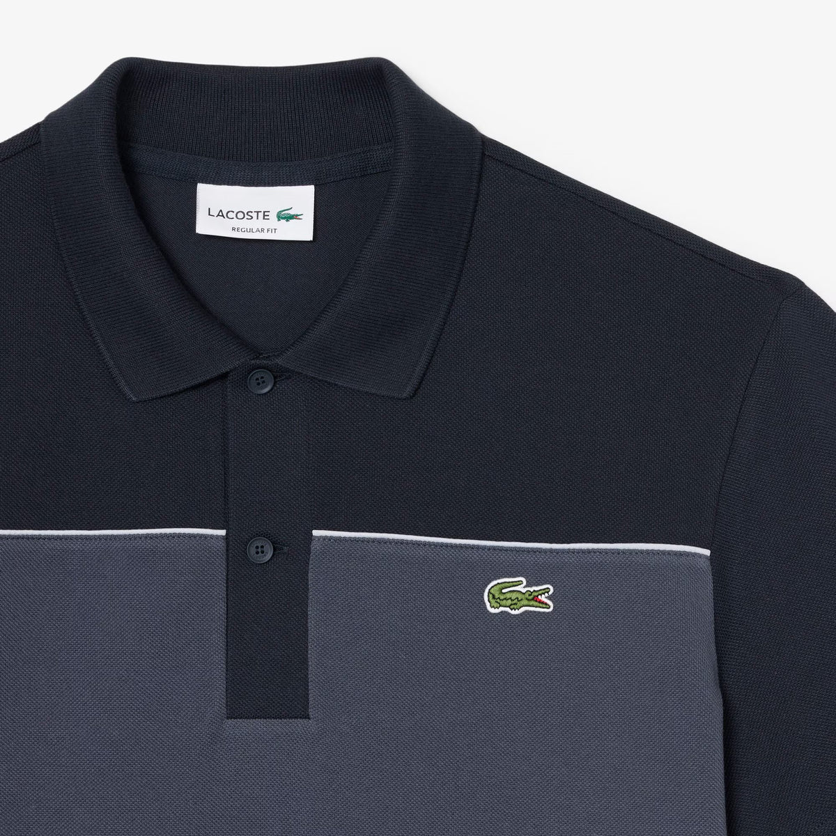 Regular Fit Colour-Block Piqué Polo Shirt - Black / Charcoal