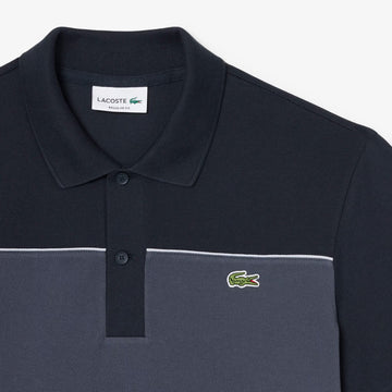 Polo regular fit color-block en Piqué - Noir / Gris Fonce
